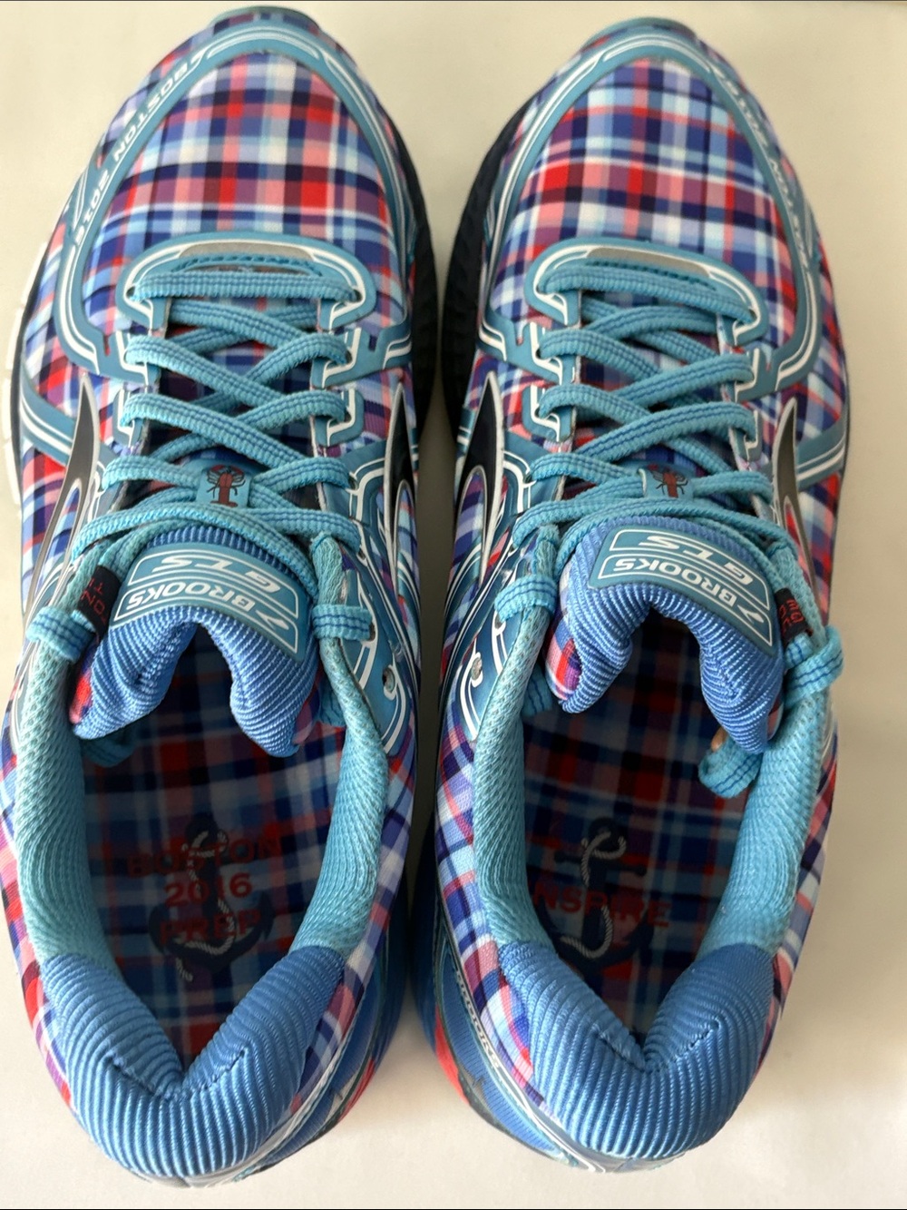 Brooks “Nantucket” Adrenaline 16 Boston Marathon Plaid Running Shoes - Picture 9 of 16